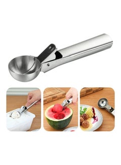 Buy 4-Piece Stainless Steel Ice Cream Spoon Set Silver in Saudi Arabia