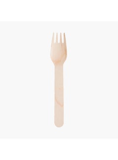 Buy Bio-Degradable Disposable Wooden Forks Beige 17cm in Saudi Arabia