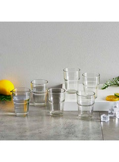 Buy 6-Piece Water Glass Set Clear in Saudi Arabia