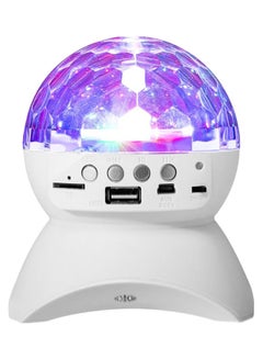 Buy Portable Crystal Rotating Ball LED Bluetooth Wireless Speaker White in UAE