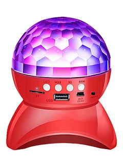 Buy Portable Crystal Rotating Ball LED Bluetooth Wireless Speaker Red in Saudi Arabia
