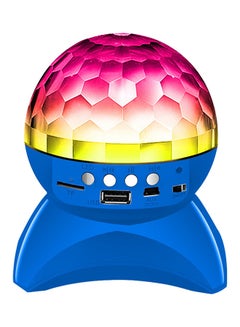 اشتري مكبر صوت لاسلكي محمول بتقنية البلوتوث بتصميم كرة كريستالية دوارة مزود بإضاءة led 12x11x11سنتيمتر أزرق في الامارات