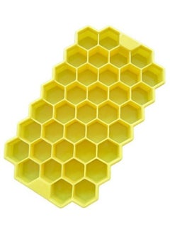 Buy 2-Piece 37 Grids Ice Cubes Honeycomb Ice Cube Tray Yellow in Egypt