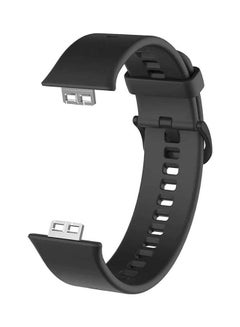 Buy Replacement Silicone Band compatible with Huawei Fit Watch Black in UAE