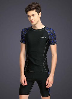 Buy Swim Shorts And Crew Neck T-Shirt Black in Saudi Arabia