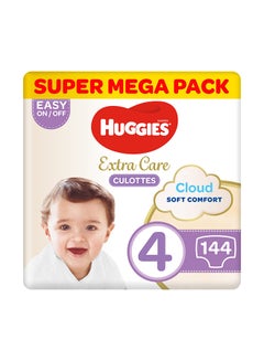 Buy Extra Care Baby Pants Diapers, Size 4, 9 - 14 Kg, 144 Count (36 x 4) - Super Mega Pack, Cloud Soft Comfort, Dry Touch Layer in UAE