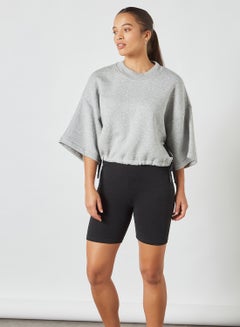 Buy Studio Lounge Fleece Top Grey in Saudi Arabia