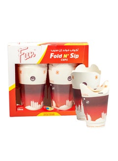 اشتري 10 Piece Fold And Sip Biodegradable Paper Cups متعدد الألوان 12أوقية في الامارات