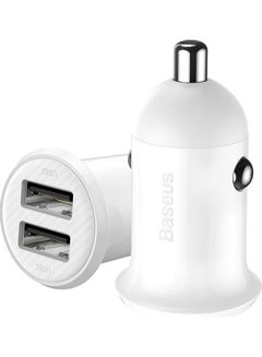 Buy Car Charger Mini 24w Car Phone Charger Portable 4.8A Dual USB Car Charge Adapter compatible for iPhone 13 Pro/13 Pro Max/13/13 mini/12 Pro Max/11, New iPad 9,iPad mini-6,iPad Pro, Galaxy S20,etc. White in UAE