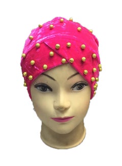 Buy Stylish Comfortable Bonnet Cap Pink/Gold in Saudi Arabia