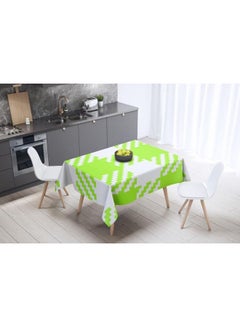 Buy Polyester Tablecloth Green/White in UAE