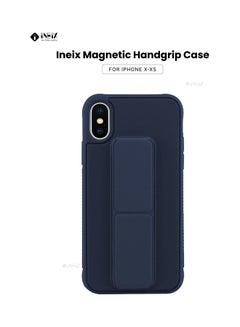 Buy 3-In-1 Magnetic Hand Grip Holder Case For Apple iPhone X/XS Blue in UAE