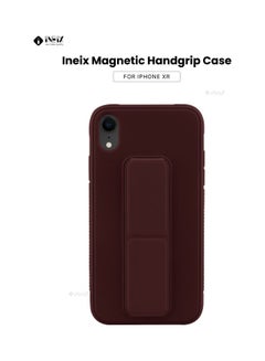 Buy 3-In-1 Magnetic Hand Grip Holder Case For Apple iPhone XR Brown in Saudi Arabia