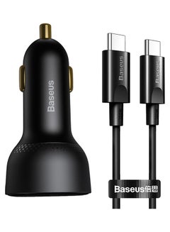 Buy Superme Digital Display PPS Dual Quick 100W USB Car Charger, QC3.0 PD3.0 2 Ports Fast Car Charger Adapter, Cigarette Lighter USB Charger for iPhone, Chrome Book, Samsung Galaxy S21 iPad Pro MacBook2021 Dell Laptop in UAE