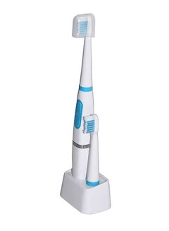 Buy Electric  Toothbrush With Dual Head White/Blue 24cm in Saudi Arabia