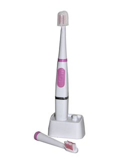 Buy Electric  Toothbrush With Dual Head White/Pink 24cm in Saudi Arabia