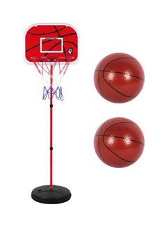 Buy 3-Piece Adjustable Basketball Stand With Balls in UAE