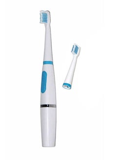 Buy Electric  Toothbrush With Dual Head White/Blue 24cm in Saudi Arabia