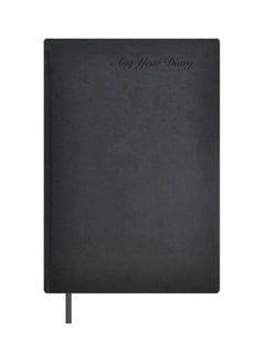 Buy Undated Italian PU Any Year Diary, Size A5 Black in UAE