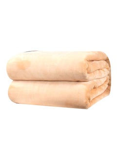 Buy Solid Colour Blanket flannel Beige 100x150cm in UAE