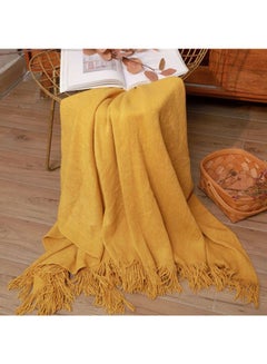 Buy Sofa Blanket Combination Yellow 127x173cm in Saudi Arabia