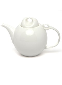 Buy Tea Pot With Lid White 9x9x18cm in Saudi Arabia