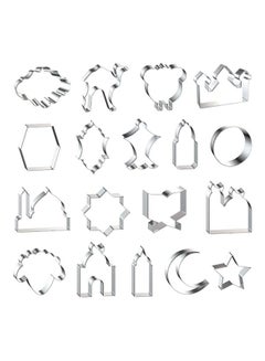 Buy 18-Piece Eid Mubarak Cookie Cutter Silver in UAE