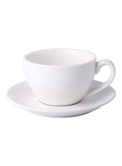 Buy Ceramic Coffee Cup And Saucer Set White in UAE