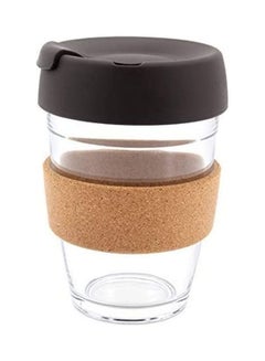 Buy Portable Reusable Coffee Cup Glass With Lid Multicolour in UAE