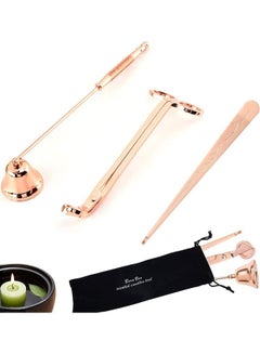 Buy 3-in-1 Candle Wick Trimmer Accessory Set Rose Gold in Saudi Arabia
