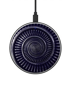 Buy Staircase Printed Ultra Slim Fast Wireless Charger With USB Cable Black/Blue in Saudi Arabia