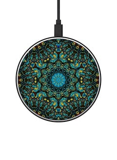 اشتري Carpet Design Printed Ultra Slim Fast Wireless Charger With USB Cable Multicolour في السعودية