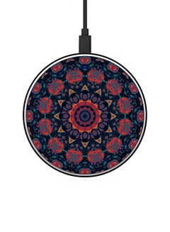 Buy Carpet Design Printed Ultra Slim Fast Wireless Charger With USB Cable Multicolour in UAE