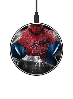 Buy Spiderman Printed Fast Wireless Charger With USB Cable Multicolour in UAE