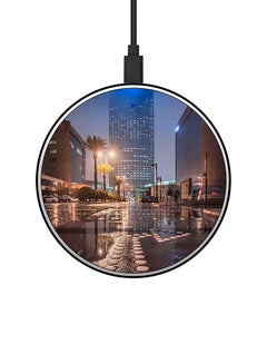 Buy Kingdom Tower Printed Ultra Slim Fast Wireless Charger With USB Cable Multicolour in Saudi Arabia