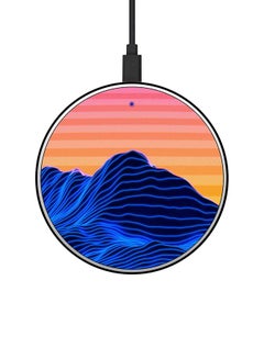 Buy Line Landscape Printed Fast Wireless Charger With USB Cable Multicolour in UAE