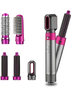 Buy 5-In-1 Hair Dryer And Curler Set Pink/Black/Grey in UAE