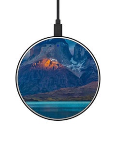 Buy Mountain Landscape Printed Ultra Slim Fast Wireless Charger With USB Cable Multicolour in Saudi Arabia