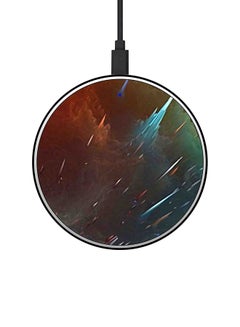 Buy Neon Strokes Printed Ultra Slim Fast Wireless Charger With USB Cable Multicolour in UAE