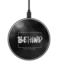 اشتري One Day You I'll Leave The World Behind Printed Fast Wireless Charger With USB Cable Black/Grey في الامارات