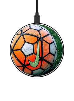 Buy Football Printed Fast Wireless Charger With USB Cable Multicolour in UAE
