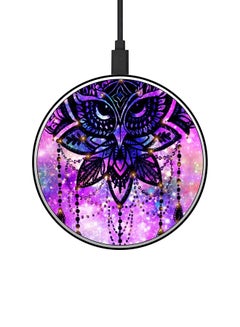 اشتري Owl Dreamcatcher Printed Fast Wireless Charger With USB Cable Multicolour في السعودية