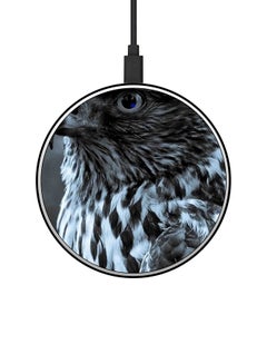 اشتري Owl Printed Fast Wireless Charger With USB Cable Grey/Black في السعودية