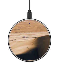 Buy Sand Printed Fast Wireless Charger With USB Cable Brown in Saudi Arabia