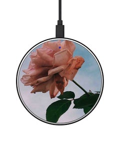 Buy Rose Printed Fast Wireless Charger With USB Cable Multicolour in Saudi Arabia