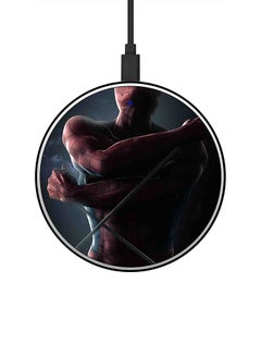 Buy Spiderman Printed Fast Wireless Charger With USB Cable Multicolour in UAE