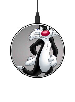 Buy Sylvester The Cat Printed Fast Wireless Charger With USB Cable Multicolour in Saudi Arabia