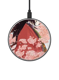 Buy Anime Demon Slayer Printed Ultra Slim Fast Wireless Charger With USB Cable Multicolour in UAE