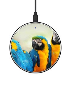 Buy Parrots Printed Fast Wireless Charger With USB Cable Multicolour in Saudi Arabia