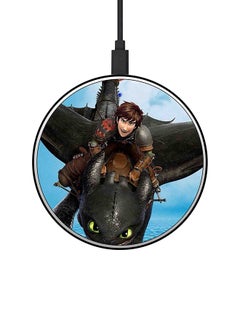 Buy How To Train Your Dragon Printed Fast Wireless Charger With USB Cable Multicolour in Saudi Arabia